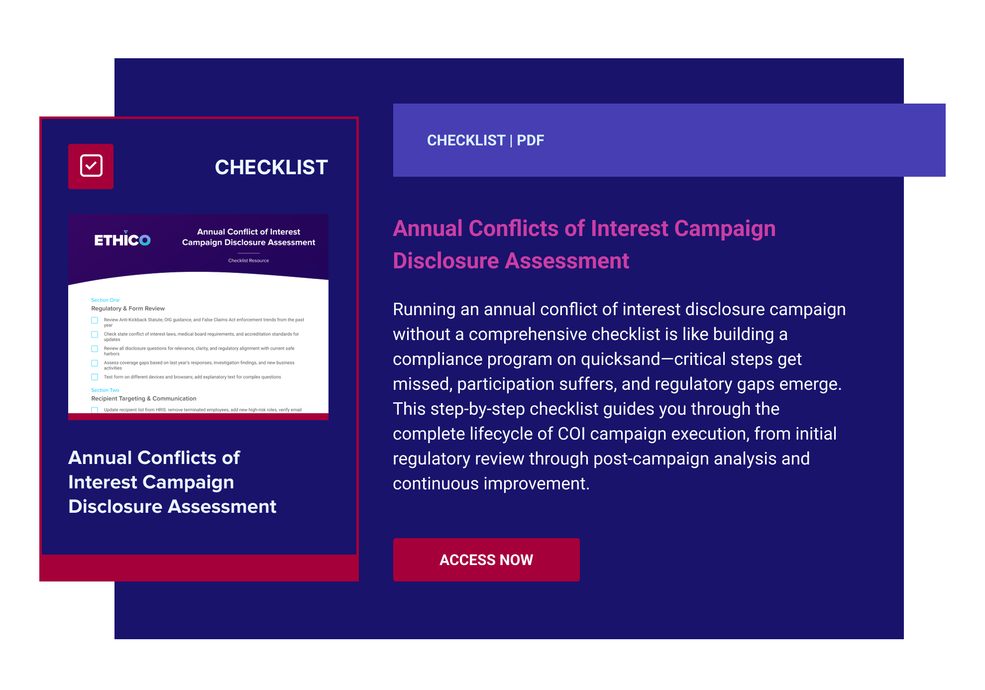 Annual COI Campaign